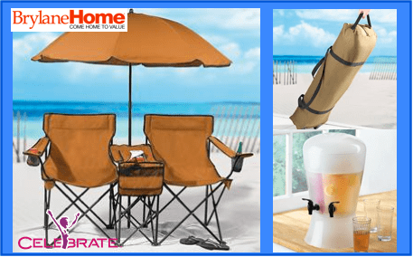 BrylaneHome-Outdoor-Furniture-BeachSet-DrinkDispenser