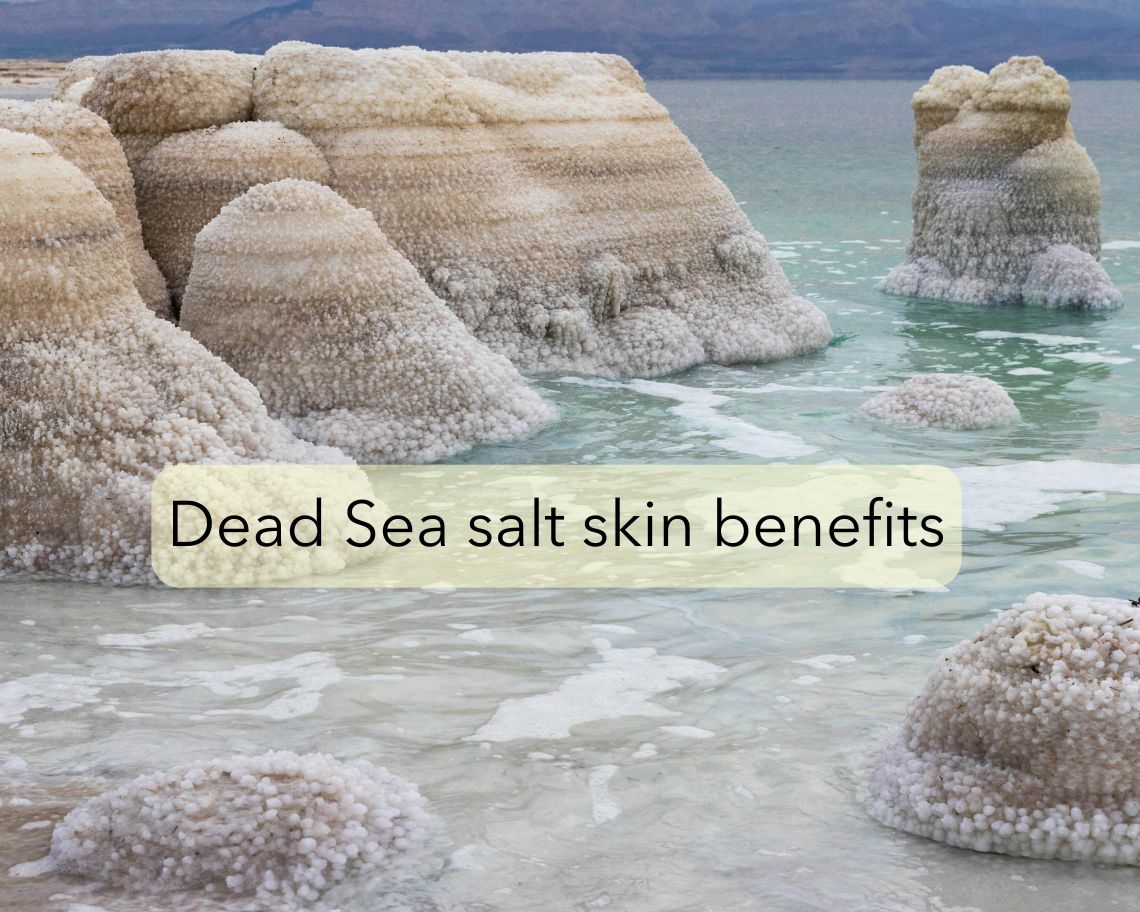 Dead Sea with salty rocks
