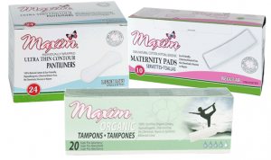 Maxim personal hygiene tampons and pads