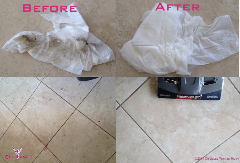 Before After Bissell floor cleaner