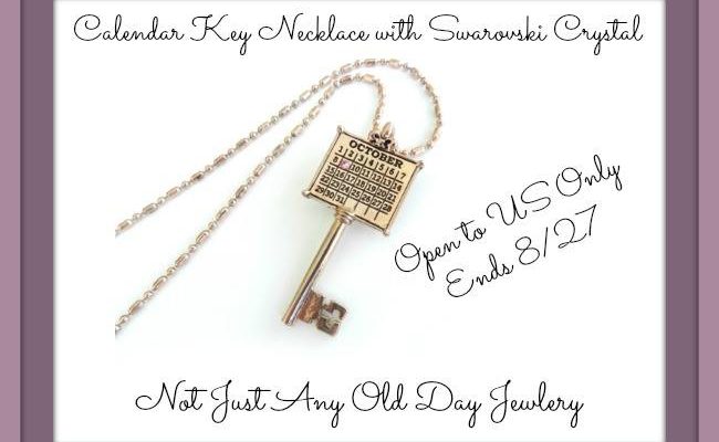 Win Calendar Key Necklace with Swarovski Crystals