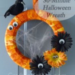 Eerily easy craft ideas for Halloween adults can do! Tie-Dye, Wiggle Eye Halloween Wreath is cool way to decorate.
