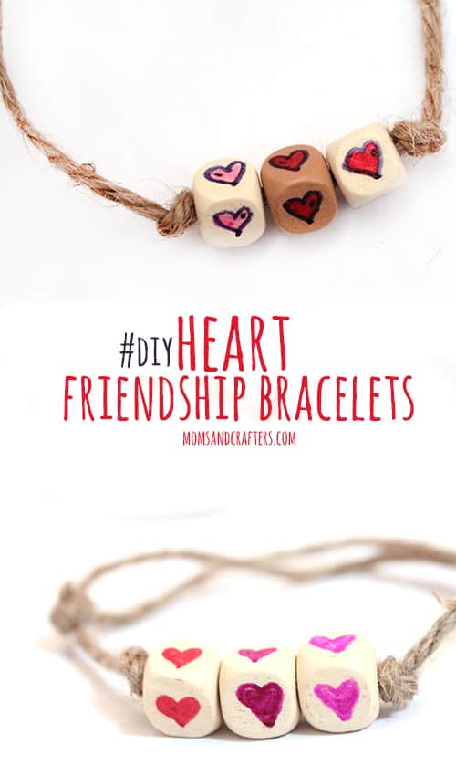 DIY heart friendship bracelets 