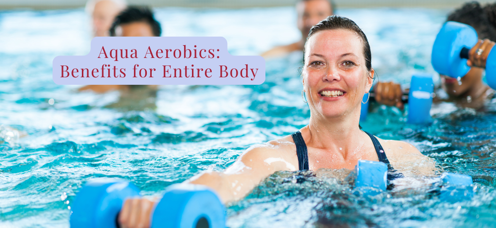 woman doing aqua aerobics