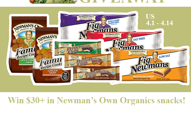 Newman’s Own Organics Snacks for Grabs Giveaway