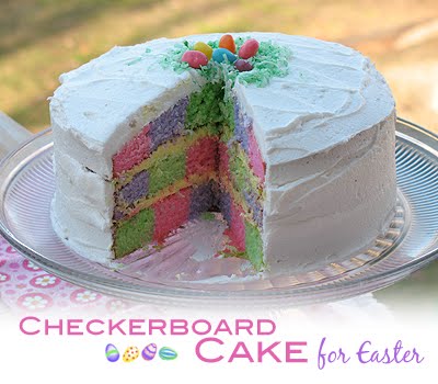 checkerboard easter cake 