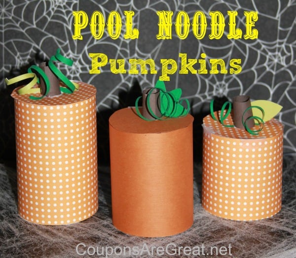 pool noodle pumpkins