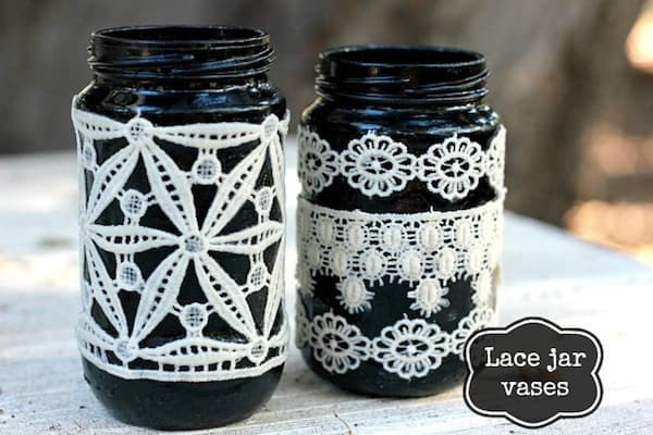 black lace vase
