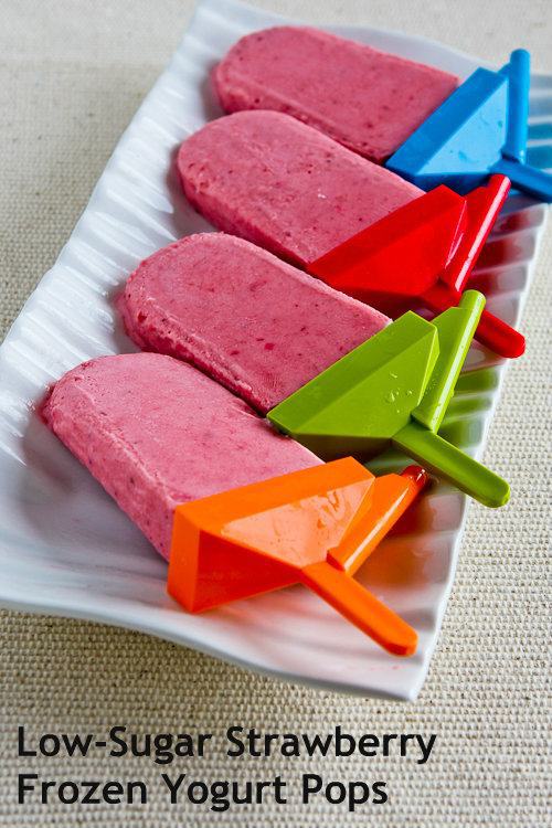 low sugar strawberry popsicle