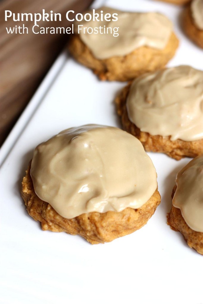 pumpkin cookies with caramel frosting 
