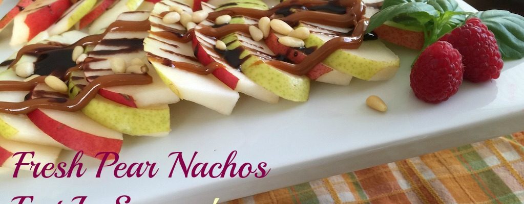 Fresh Pear Nachos for A Decadent Looking Appetizer or Dessert