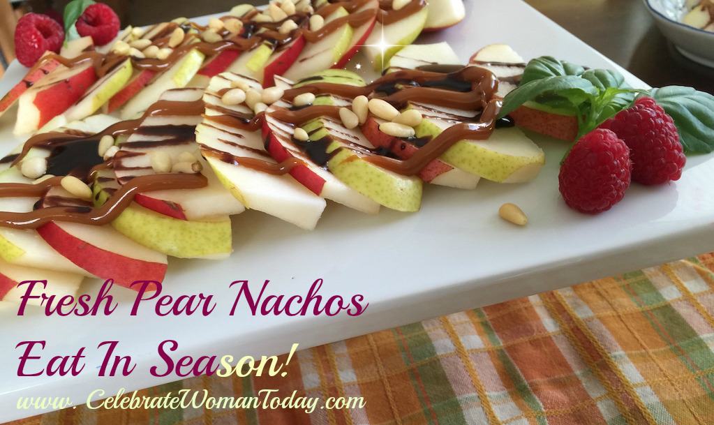 Sliced-Pears-drizzled with chocolate-caramel