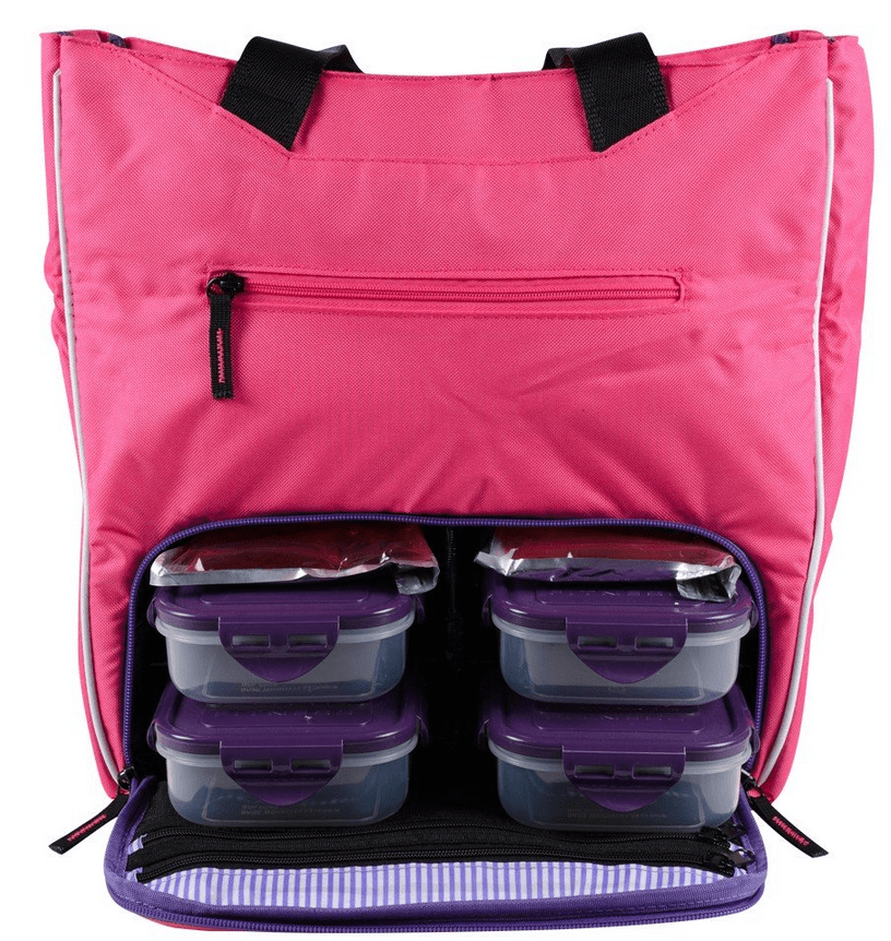 Camille tote meal organizer-pink