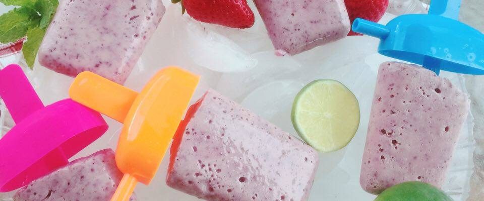 Healthy Homemade Creamy Blueberry & Lentil Lime Popsicles
