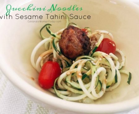 Raw And Nutrient Dense Zucchini Noodles With Sesame Tahini Sauce