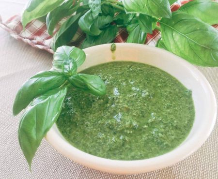Make Yourself A Basil And Spinach Pesto To Pour On Sandwiches, Salads, And Anything Else!