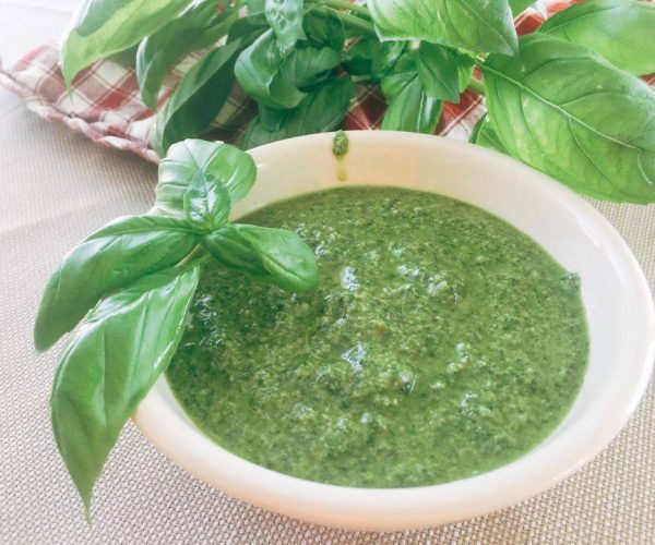 Make Yourself A Basil And Spinach Pesto To Pour On Sandwiches, Salads, And Anything Else!