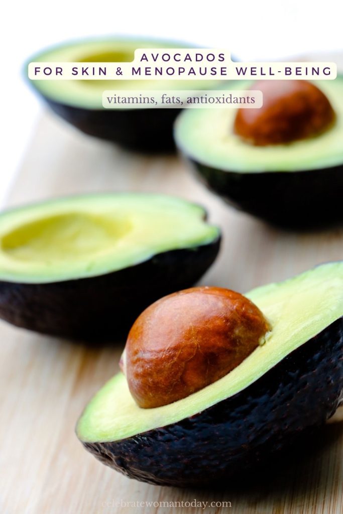avocado halves illustrating benefits for menopause health
