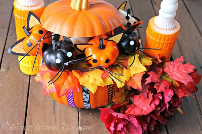 Halloween Kitty Cat Pumpkin, DIY Halloween Craft