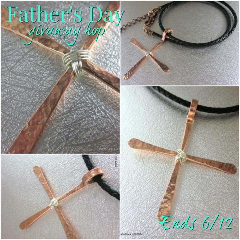 Fathers Day Giveaway Hop, Lexi Butler Designs, Copper Rod Cross Necklace