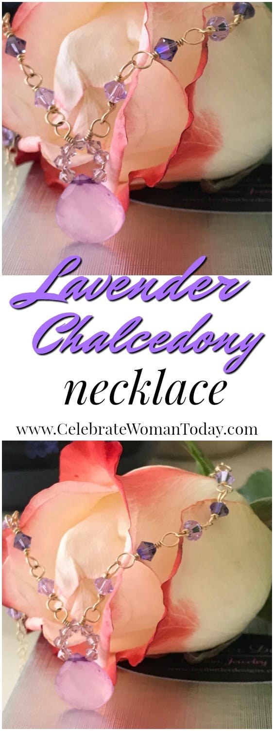 Lavender Chalcedony Crystal Necklace, Lexi Butler Designs