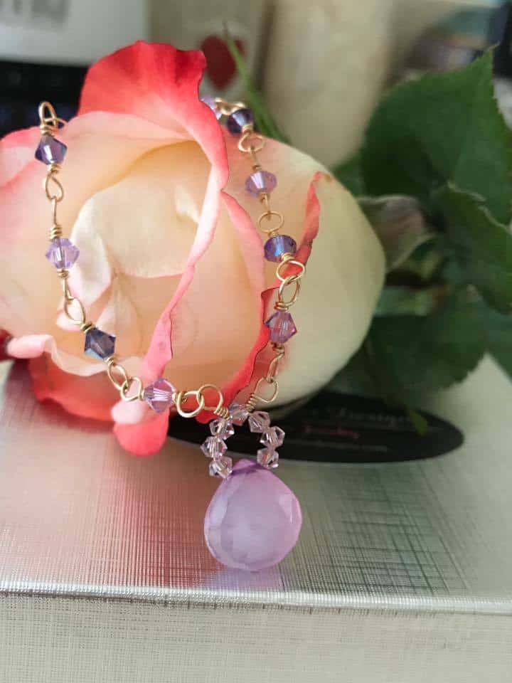 Lavender Chalcedony Crystal Necklace, Lexi Butler Designs
