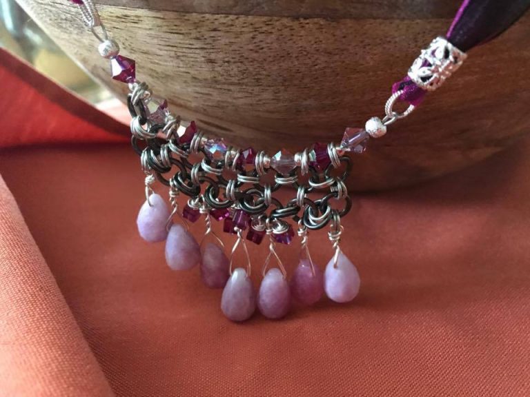 Lexi Butler Designs, Pink Orchid Jade Necklace