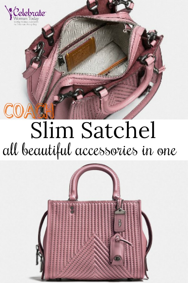 COACH bag history, like this Coach Slim Satchel Handbag, is rich in beautiful handbags in leather, canvass, and with pockets women's purses.