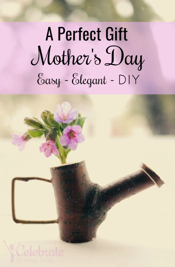 Easy twig craft for watering can you can easily make and gift to your mother, teacher, child. Adorable and affordable DIY project for Mother’s Day.