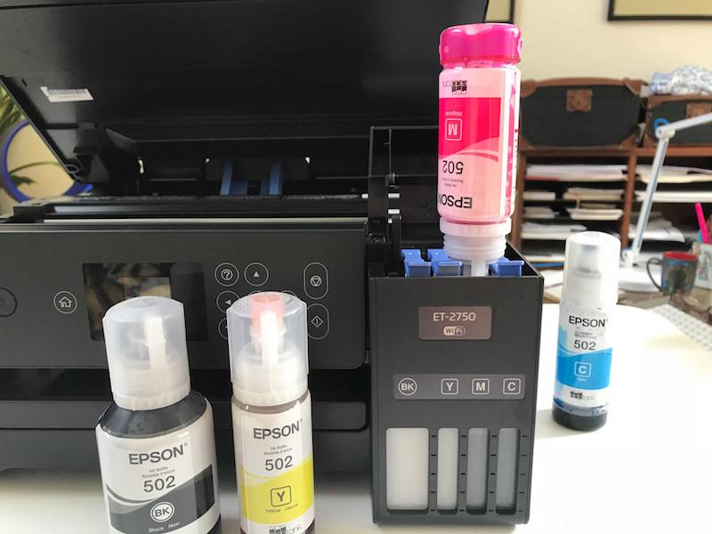 EPSON ECOTANK is good for about 6500 pages black and 5200 pages color prints – equivalent to about 30 ink cartridge sets! That is How I can save money on printer ink