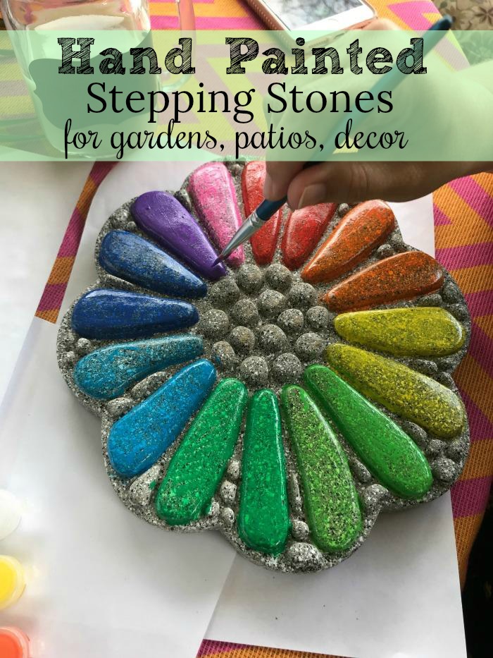 Hand painted stepping stones for gardens