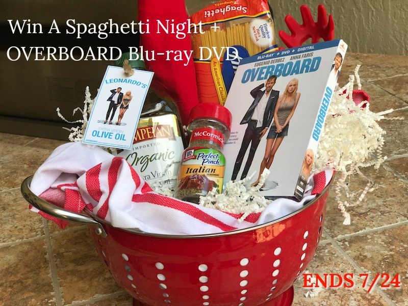 Blu-ray DVD OVERBOARD movie and spaghetti night giveaway