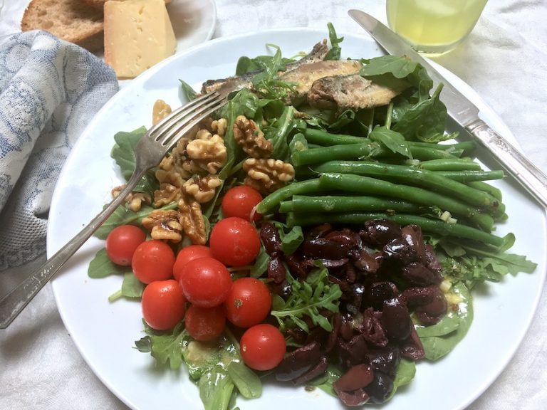 Classic Nicoise Sardine Salad Recipe with walnuts
