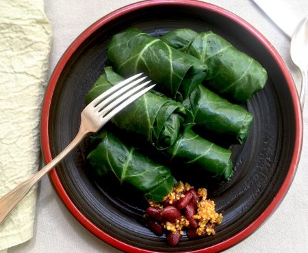 Red Beans And Quinoa Stuffed Collard Greens Rolls Recipe