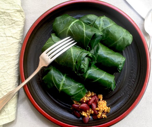 Red Beans And Quinoa Stuffed Collard Greens Rolls Recipe