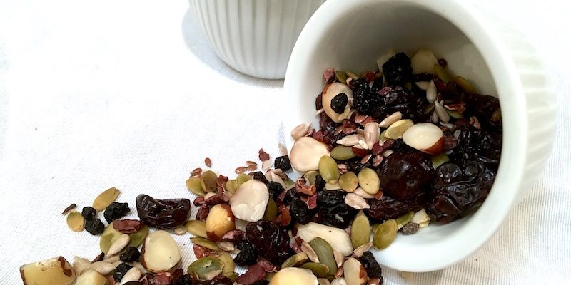 Healthy Homemade Trail Mix with Blueberries And Brazil Nuts