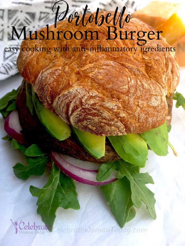 Grilled Portobello Mushroom Burger With Yogurt Sauce