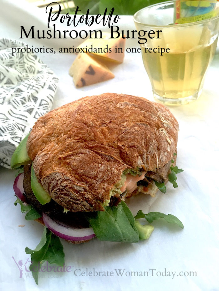 Brain healthy foods Portobello mushroom burger recipe