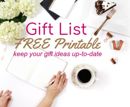 FREE Printable for A Gift List of Gift Ideas for Every Occasion