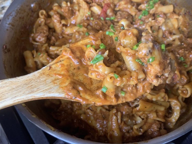 Homemade Stovetop Cheeseburger pasta recipe