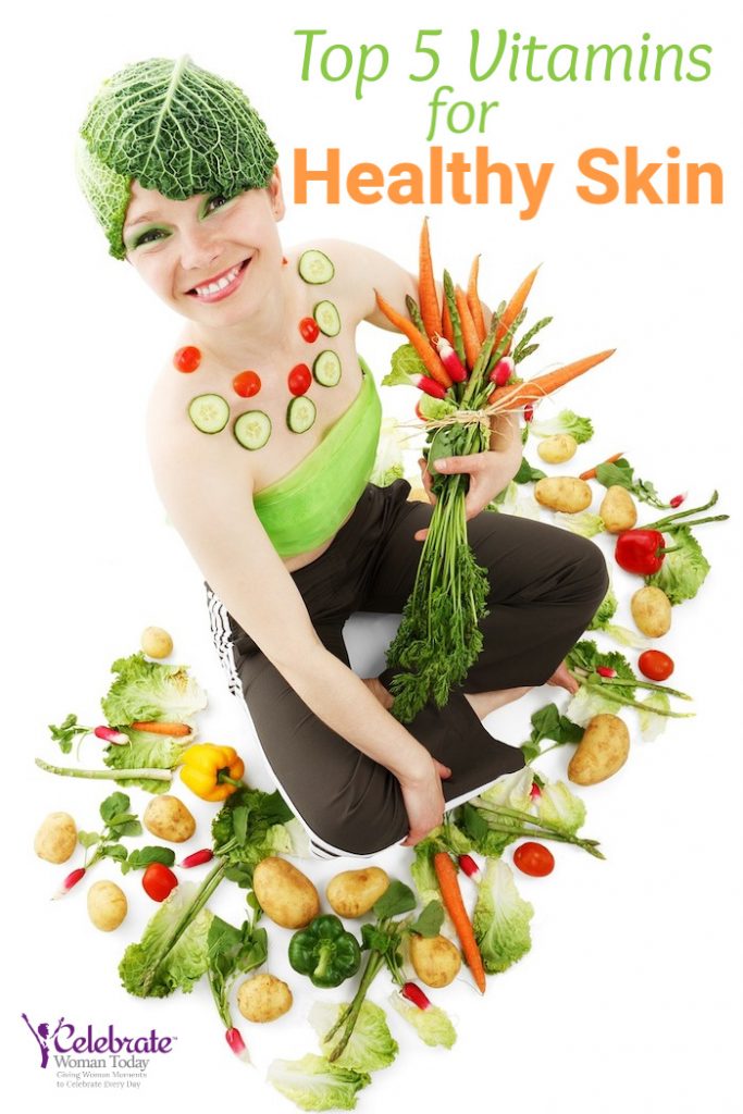 Woman using skin care with vitamins and ceramides