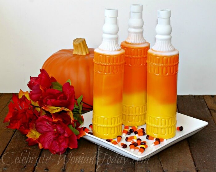 candy cane ombre wine bottles craft