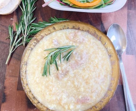 Traditional Greek Avgolemono Soup Recipe of Lemon, Chicken and Rice