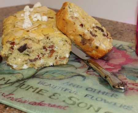 Goat Cheese Bacon and Olive Quick Bread for Savory Meals and Holidays