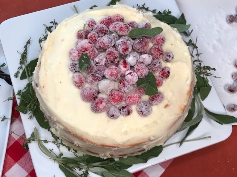 candied cranberries white cake