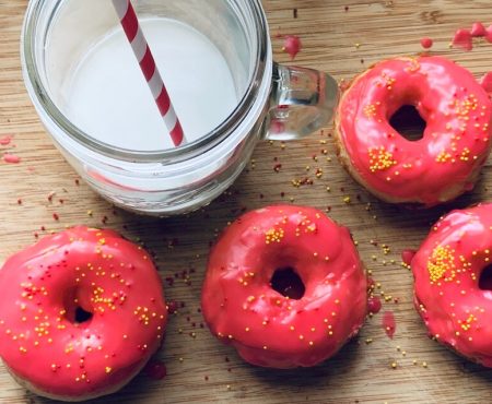Vanilla Glazed Donuts Baked Without Yeast In A Donut Pan