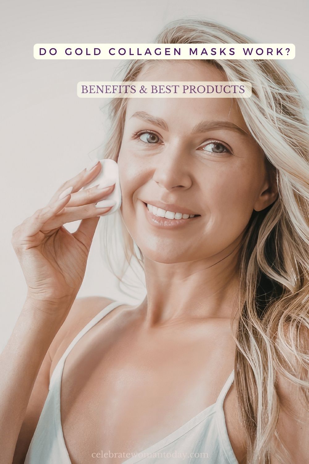 woman trying gold mask product