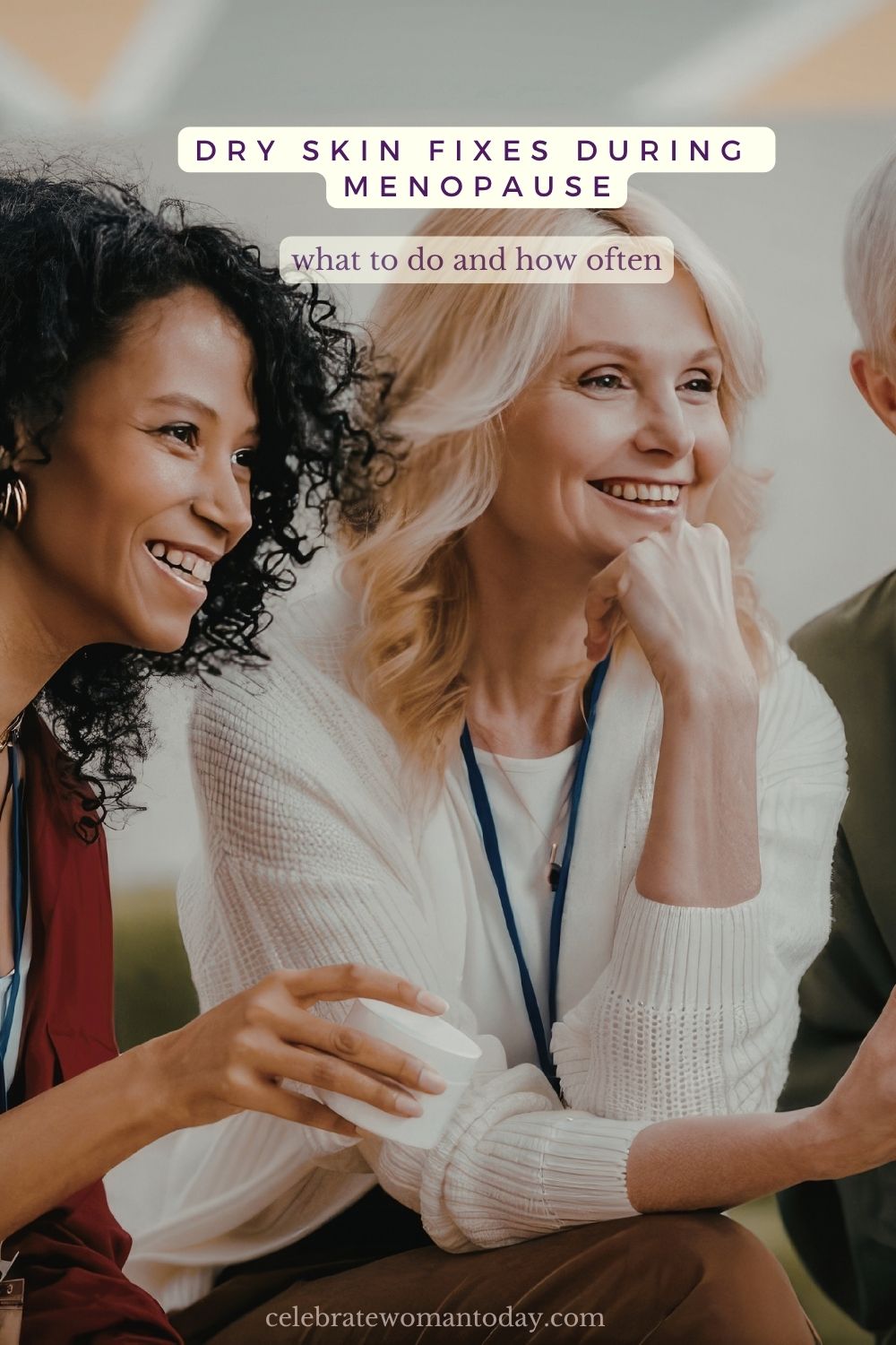 women discussing dry skin issues