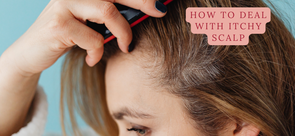 woman with itching scalp skin