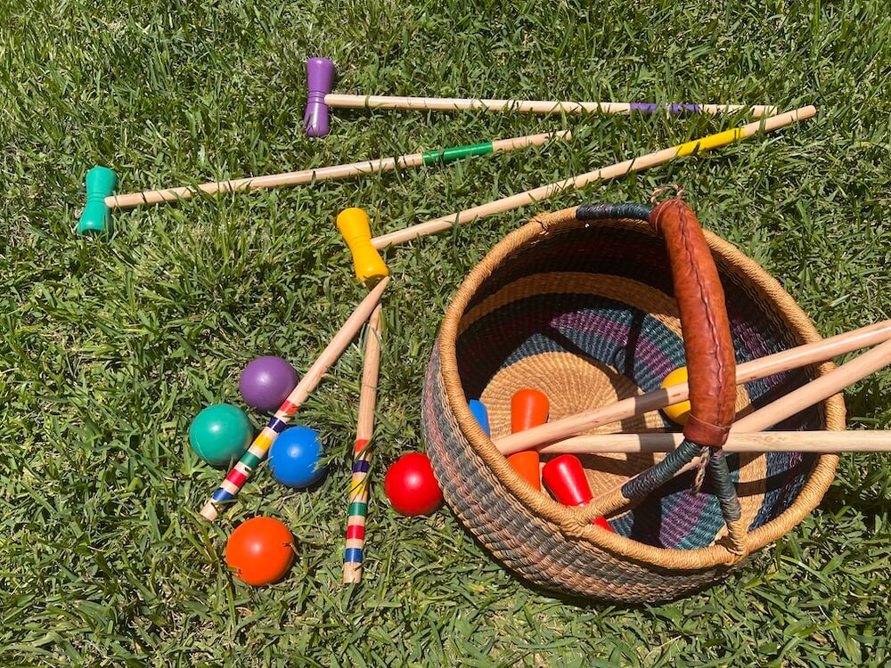 croquet mallets and balls